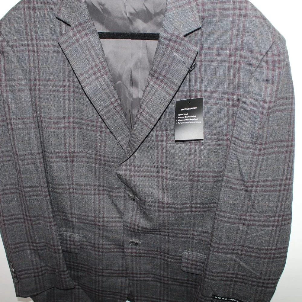 Jos. A. Bank Traveler NWT Men 44R Natural Stretch Tailored Fit Sport Coat Blazer - Picture 9 of 12